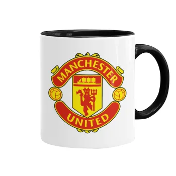 Manchester United F.C., Κούπα χρωματιστή μαύρη, κεραμική, 330ml
