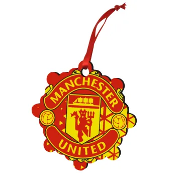 Manchester United F.C., Στολίδι Χριστουγεννιάτικο στολίδι snowflake ξύλινο 7.5cm