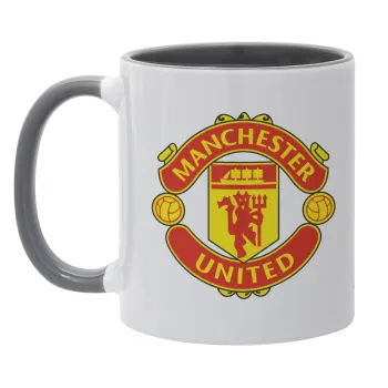 Manchester United F.C., Κούπα χρωματιστή γκρι, κεραμική, 330ml