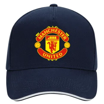 Manchester United F.C., DRILL Καπέλο Ενηλίκων Ultimate ΜΠΛΕ/ΛΕΥΚΟ, (100% ΒΑΜΒΑΚΕΡΟ, ΕΝΗΛΙΚΩΝ, UNISEX, ONE SIZE)