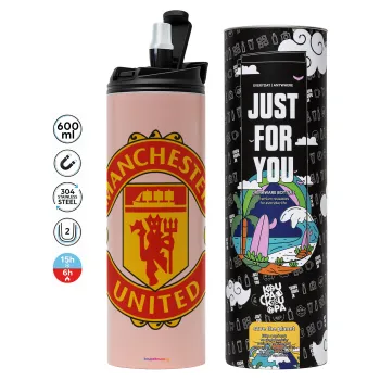 Manchester United F.C., Tumbler stainless steel PINK 600ml