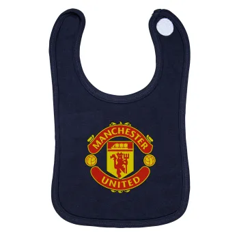 Manchester United F.C., Σαλιάρα με Σκρατς 100% Organic Cotton Μπλε (0-18 months)