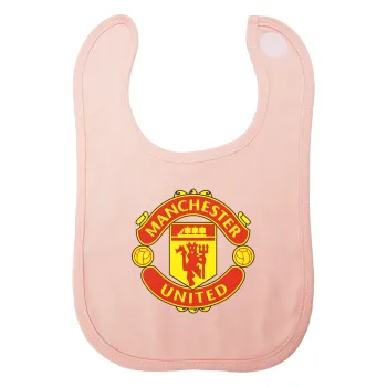 Manchester United F.C., Σαλιάρα με Σκρατς ΡΟΖ 100% Organic Cotton (0-18 months)