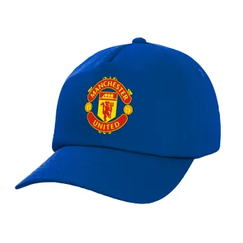 Manchester United F.C., Twill Καπέλο παιδικό ΜΠΛΕ (100% ΒΑΜΒΑΚΕΡΟ, ΠΑΙΔΙΚΟ, UNISEX)