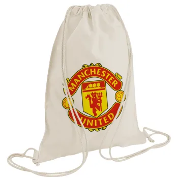 Manchester United F.C., Τσάντα πλάτης πουγκί GYMBAG natural (28x40cm)