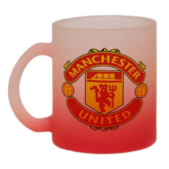 Manchester United F.C., Κούπα γυάλινη δίχρωμη με βάση το κόκκινο ματ, 330ml
