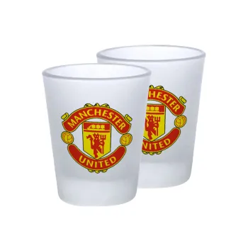 Manchester United F.C., Σφηνοπότηρα γυάλινα 45ml του πάγου (2 τεμάχια)
