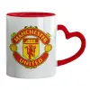 Mug heart red handle, ceramic, 330ml
