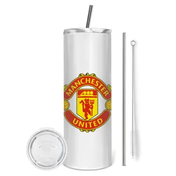 Manchester United F.C., Tumbler stainless steel 600ml, with metal straw & cleaning brush