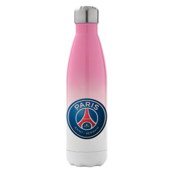 Paris Saint-Germain F.C., Metal mug thermos Pink/White (Stainless steel), double wall, 500ml