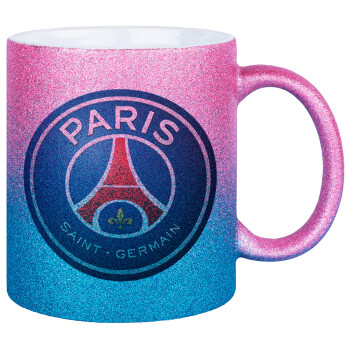 Paris Saint-Germain F.C., Κούπα Χρυσή/Μπλε Glitter, κεραμική, 330ml