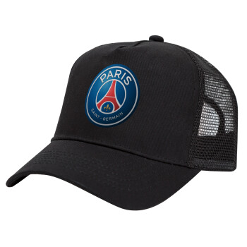 Paris Saint-Germain F.C., Καπέλο Trucker με Δίχτυ, Μαύρο, (ΒΑΜΒΑΚΕΡΟ, ΠΑΙΔΙΚΟ, UNISEX, ONE SIZE)