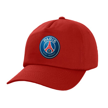 Paris Saint-Germain F.C., Καπέλο Baseball, 100% Βαμβακερό, Low profile, Κόκκινο