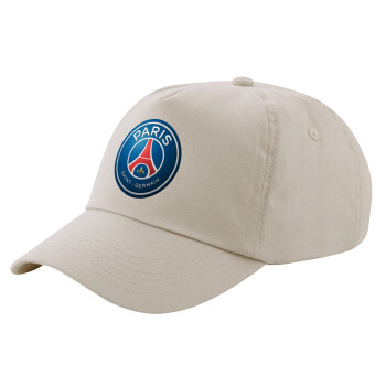 Paris Saint-Germain F.C., Μπεζ (SAND) Πεντάφυλλο Καπέλο Ενηλίκων Βαμβακερό (UNISEX, ONE SIZE)