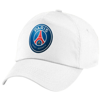 Paris Saint-Germain F.C., Καπέλο παιδικό Baseball, 100% Βαμβακερό Twill, Λευκό (ΒΑΜΒΑΚΕΡΟ, ΠΑΙΔΙΚΟ, UNISEX, ONE SIZE)