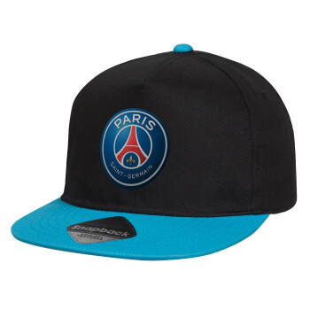 Paris Saint-Germain F.C., Καπέλο παιδικό snapback, 100% Βαμβακερό, Μαύρο/Μπλε