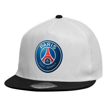 Paris Saint-Germain F.C., Καπέλο παιδικό Flat Snapback, Λευκό (100% ΒΑΜΒΑΚΕΡΟ, ΠΑΙΔΙΚΟ, UNISEX, ONE SIZE)