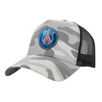 Paris Saint-Germain F.C., Καπέλο Ενηλίκων Structured Trucker, με Δίχτυ, (παραλλαγή) Army Camo (100% ΒΑΜΒΑΚΕΡΟ, ΕΝΗΛΙΚΩΝ, UNISEX, ONE SIZE)