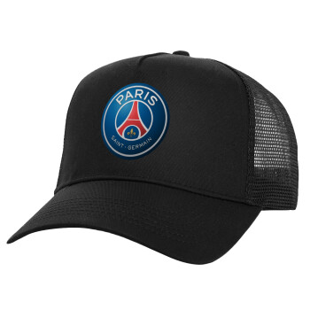 Paris Saint-Germain F.C., Καπέλο Structured Trucker, Μαύρο, 100% βαμβακερό, (UNISEX, ONE SIZE)