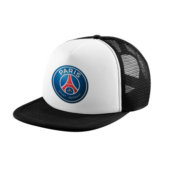 Paris Saint-Germain F.C., Καπέλο Ενηλίκων Soft Trucker με Δίχτυ Black/White (POLYESTER, ΕΝΗΛΙΚΩΝ, UNISEX, ONE SIZE)