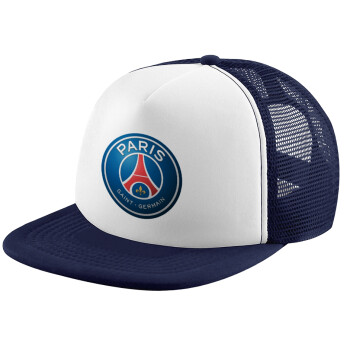 Paris Saint-Germain F.C., Καπέλο Ενηλίκων Soft Trucker με Δίχτυ Dark Blue/White (POLYESTER, ΕΝΗΛΙΚΩΝ, UNISEX, ONE SIZE)