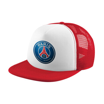 Paris Saint-Germain F.C., Καπέλο Ενηλίκων Soft Trucker με Δίχτυ Red/White (POLYESTER, ΕΝΗΛΙΚΩΝ, UNISEX, ONE SIZE)