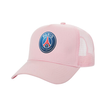 Paris Saint-Germain F.C., Καπέλο Παιδικό Structured Trucker, με Δίχτυ, ΡΟΖ (100% ΒΑΜΒΑΚΕΡΟ, ΠΑΙΔΙΚΟ, UNISEX, ONE SIZE)