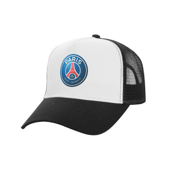 Paris Saint-Germain F.C., Καπέλο Ενηλίκων Structured Trucker, με Δίχτυ, ΛΕΥΚΟ/ΜΑΥΡΟ (100% ΒΑΜΒΑΚΕΡΟ, ΕΝΗΛΙΚΩΝ, UNISEX, ONE SIZE)