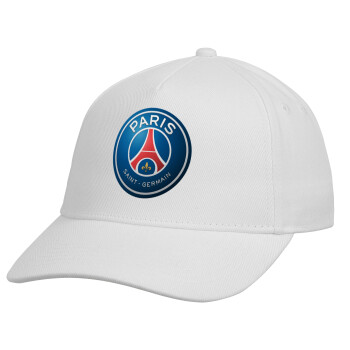 Paris Saint-Germain F.C., Καπέλο παιδικό Baseball, Drill, Λευκό (100% ΒΑΜΒΑΚΕΡΟ, ΠΑΙΔΙΚΟ, UNISEX, ONE SIZE)