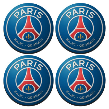 Paris Saint-Germain F.C., ΣΕΤ 4 Σουβέρ ξύλινα στρογγυλά (9cm)
