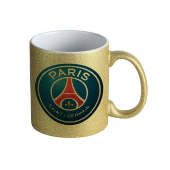 Paris Saint-Germain F.C., Κούπα Χρυσή Glitter που γυαλίζει, κεραμική, 330ml