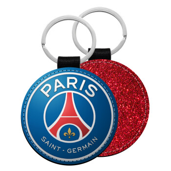 Paris Saint-Germain F.C., Μπρελόκ Δερματίνη, στρογγυλό ΚΟΚΚΙΝΟ (5cm)