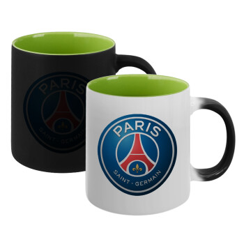 Paris Saint-Germain F.C., Κούπα Μαγική εσωτερικό πράσινο, κεραμική 330ml που αλλάζει χρώμα με το ζεστό ρόφημα (1 τεμάχιο)
