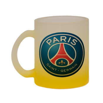 Paris Saint-Germain F.C., Κούπα γυάλινη δίχρωμη με βάση το κίτρινο ματ, 330ml