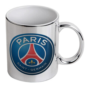 Paris Saint-Germain F.C., Κούπα κεραμική, ασημένια καθρέπτης, 330ml