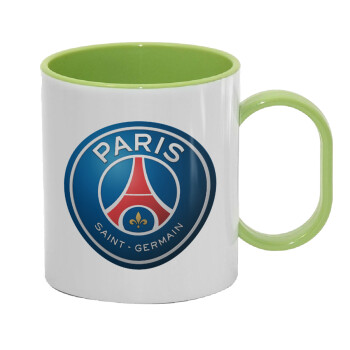 Paris Saint-Germain F.C., Κούπα (πλαστική) (BPA-FREE) Polymer Πράσινη για παιδιά, 330ml