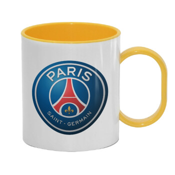 Paris Saint-Germain F.C., Κούπα (πλαστική) (BPA-FREE) Polymer Κίτρινη για παιδιά, 330ml