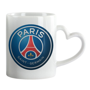 Paris Saint-Germain F.C., Κούπα καρδιά χερούλι λευκή, κεραμική, 330ml