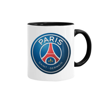 Paris Saint-Germain F.C., Κούπα χρωματιστή μαύρη, κεραμική, 330ml