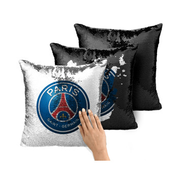 Paris Saint-Germain F.C., Μαξιλάρι καναπέ Μαγικό Μαύρο με πούλιες 40x40cm περιέχεται το γέμισμα