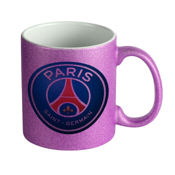 Paris Saint-Germain F.C., Κούπα Μωβ Glitter που γυαλίζει, κεραμική, 330ml