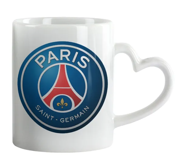 Paris Saint-Germain F.C. — Mug heart handle, ceramic, 330ml