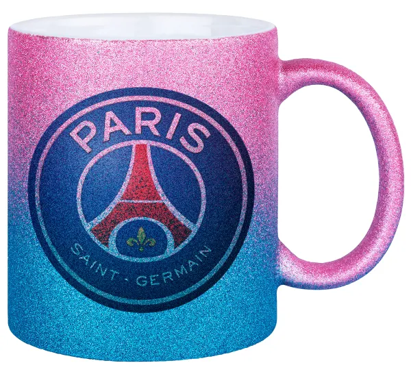 Paris Saint-Germain F.C. — Gold/blue glitter mug, ceramic, 330ml