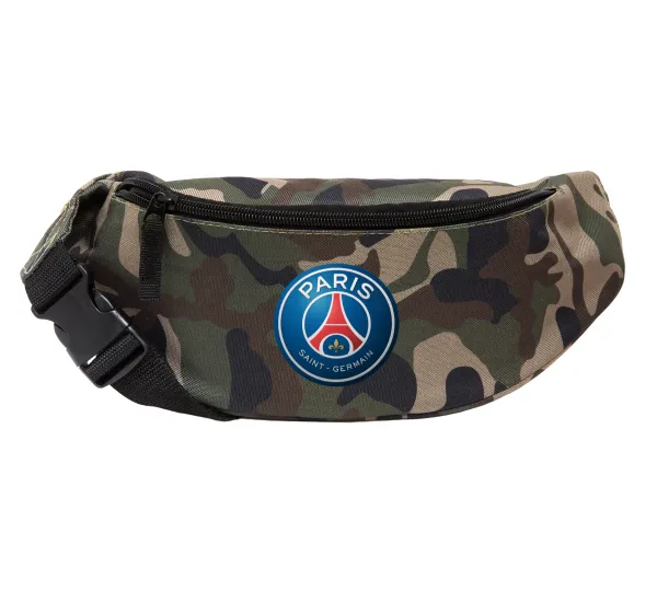 Paris Saint-Germain F.C. — Unisex waist bag (banana) in Jungle camouflage color with 2 pockets