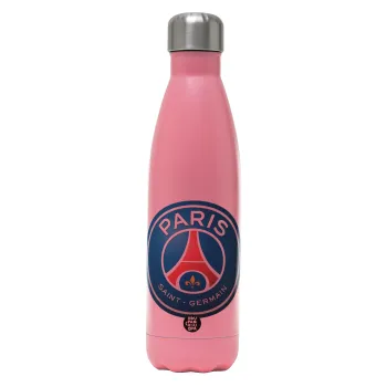 Paris Saint-Germain F.C., Μεταλλικό παγούρι θερμός Ροζ Ματ (Stainless steel), διπλού τοιχώματος, 500ml