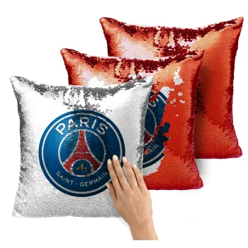 Paris Saint-Germain F.C., Μαξιλάρι καναπέ Μαγικό Κόκκινο με πούλιες 40x40cm περιέχεται το γέμισμα