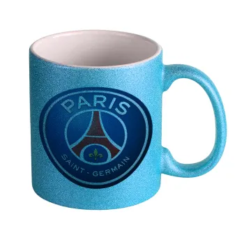 Paris Saint-Germain F.C., Κούπα Σιέλ Glitter που γυαλίζει, κεραμική, 330ml