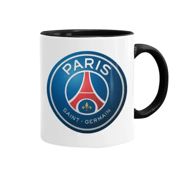 Paris Saint-Germain F.C., Κούπα χρωματιστή μαύρη, κεραμική, 330ml
