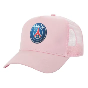 Paris Saint-Germain F.C., Καπέλο Παιδικό Structured Trucker, με Δίχτυ, ΡΟΖ (100% ΒΑΜΒΑΚΕΡΟ, ΠΑΙΔΙΚΟ, UNISEX, ONE SIZE)