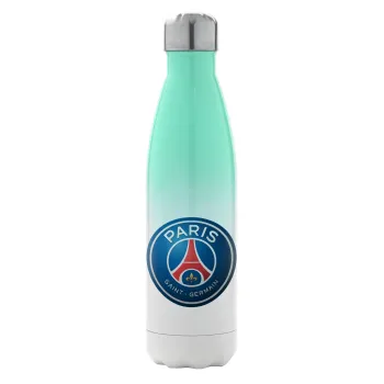 Paris Saint-Germain F.C., Metal mug thermos Green/White (Stainless steel), double wall, 500ml